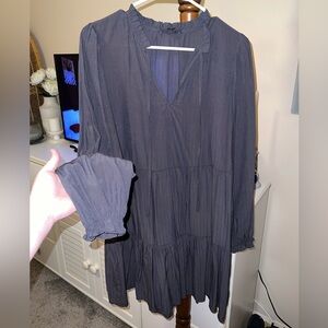 Grade & Gather Long Sleeve Dress in Gray
